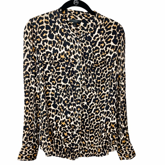 j crew leopard print blouse